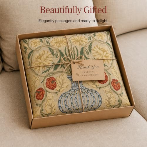 William Morris Yellow Rose Tapestry Throw Cotton Pillow Cover 18 x 18 in - color: Yellow Rose
