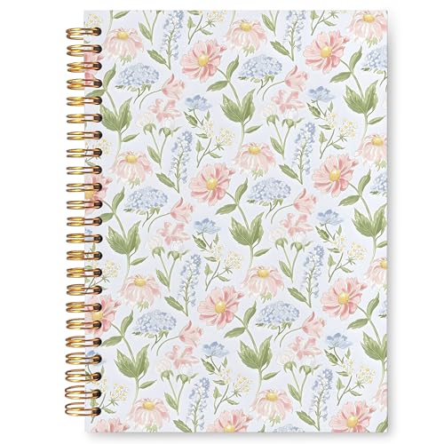 VIIJJUE Floral Notebook, Flower Journals for Writing, Hardcover Spiral Notebooks, 5.5x8.3 Inch - color: Full-page flower-04