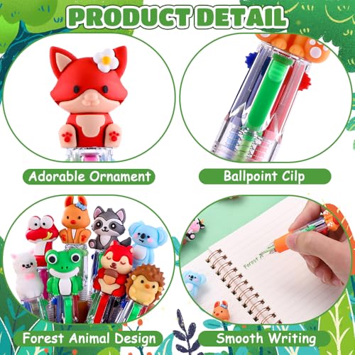 36PCS Mini Animal Pens Multicolor 4-in-1 Bulk Cute Pens for Party Favors - style: Cute Animals-36pcs
