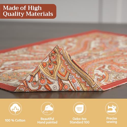 Maison d' Hermine Placemats Set of 4 Reusable 100% Cotton (13"x19") - color: 033 - Kashmir Paisley, size: 13" X 19" (Pack of 4)