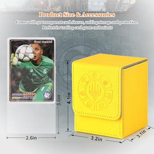 Arkeiliy MTG Deck Box 110+ Storage Sleeved Cards for Magic Commander - color: Yellow