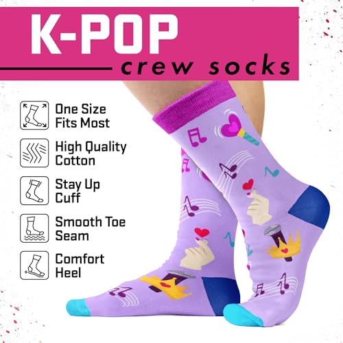 Kpop Merch - Unique Kpop Gifts for Girl, Teen - Cute Korean Socks - Christmas Gifts, Stocking Stuffers for Women - color: Music02