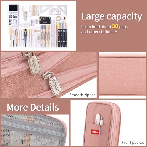 EASTHILL Big Capacity Pencil Case Large Pencil Pouch Stationery Pen Bag for Teen Girls-Deep Pink - color: Deep Pink