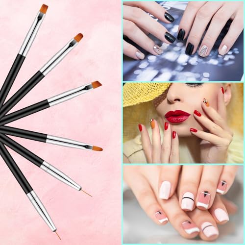 Nail Art Sculpture Pen,11Pcs Nail Art Brush Set, Black - color: Black