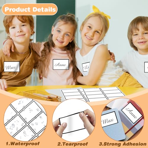 Starboling Plain Name Tag Stickers, 200 Pcs 3"x2" Black with Colorful Border, for Office, Meeting, School & Home - color: Black Rectangle
