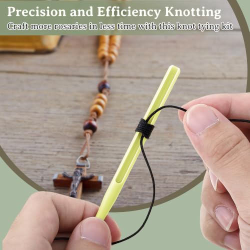 Dunkive 2 Pack Rosary Cord Knotting Tool, Dual Head,Yellow - color: Yellow