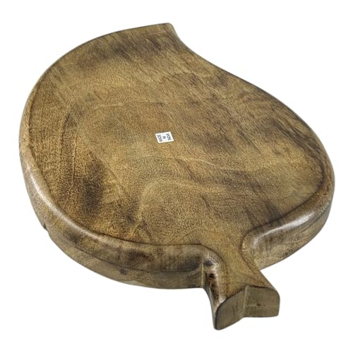 Serving Bowl for Home, Kitchen, Fruits, Salads, Chips, Dip/Multipurpose/Hand Made/Natural Mango Wood/Natural Wood (Golden Leaf) - style: Golden Leaf