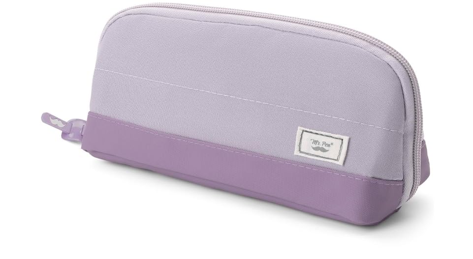 Mr. Pen- Wide-Opening Pencil Case, Triangle Design - color: Purple