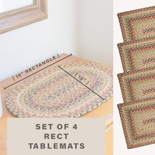 Homespice Kingston Jute Braided Table Mats, Rect 10x15 Set of 4 - color: Kingston