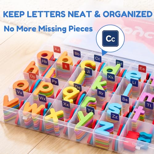 JoyCat 260 Pcs English and Spanish Magnetic Letters Kit with Board