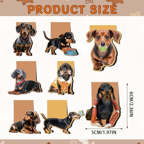Wxiben Dachshund Magnetic Bookmark Gifts - 8 Pcs Sausage Pet Dogs Magnetic Bookmarks Dog Book Mark Magnets Page Marker Clip Gift for Dachshund Lovers Students Teacher School Reading Book Marks - style: Dachshund