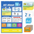 Torlam Alphabet Learning Pocket Chart Alphabet Wall Chart ABC Flash Cards Learning Games, Handwriting Practice Letter Tracing for Kids Homeschool Preschool Kindergarten Learning Activities Must Haves