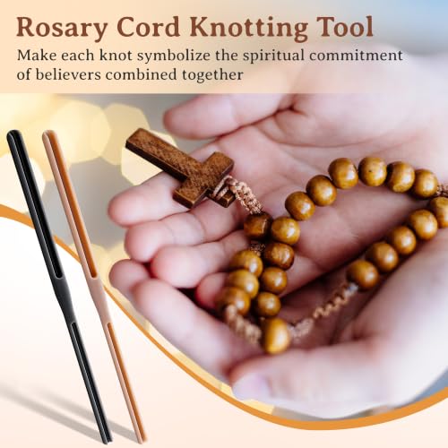 2 Pack Rosary Cord Knotting Tool, Dual Head,Brown and Black - color: Brown and Black