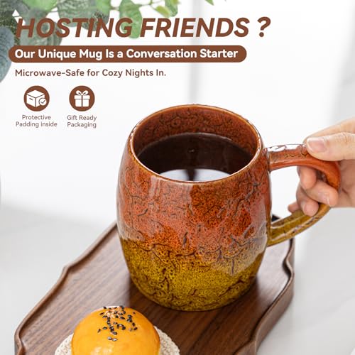 Autumn Honey Ceramic Mug, 22oz Reactive Glaze Mug, Thanksgiving Gift - color: Autumn Honey · GLOW