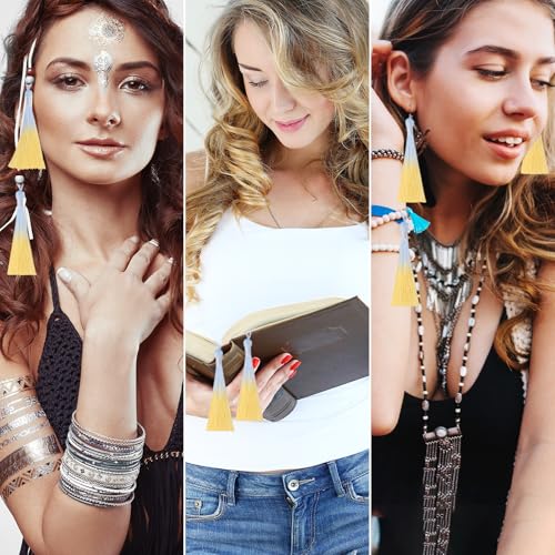 50Pcs 5 Inch Bulk Bookmark Tassel Kit for Graduation, Keychain(Blue Beige) - color: Blue&beige