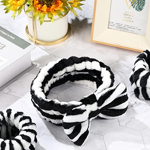 Hanaive 3 Pcs Spa Headband and Wristbands for Washing Face, Dark Stripes - style: Dark Stripes