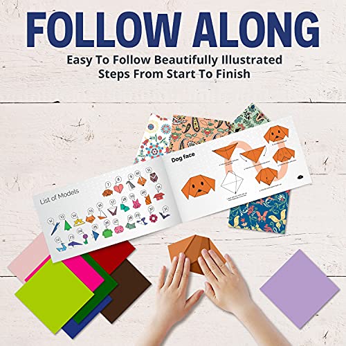 Origami Paper | 350 Origami Paper Kit | Set Includes - 300 Sheets 20 Colors 6x6 | 50 Traditional Japanese Patterns | Origami Book 25 Easy Colored Projects | Kids Crafts | Christmas Gifts for boys 8-12 - size: 350 Sheets