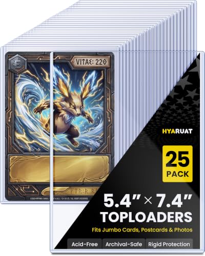 5.4" x 7.4" Jumbo Card Sleeves, Hard Plastic Holders 25 Pack, 39PT - size: 5.4 x 7.5 in – Fits Up to 5.67 x 7.64 in