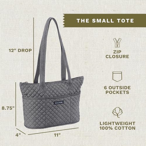 Bella Taylor Small Tote, Quilted Shoulder Bag for Women - color: Dark Denim