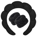 Zkptops Spa Headbands for Women Face Washing Wristband Sponge Makeup,Black - color: Black
