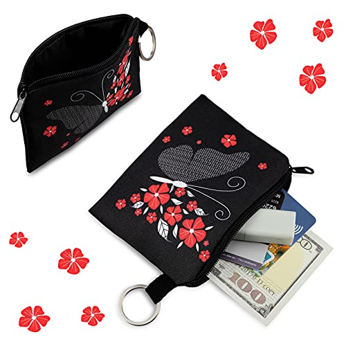 Boao 10 Pcs Small Change Coin Purse - size: 4.52 x 3.74 Inch, style: Butterfly and Flower