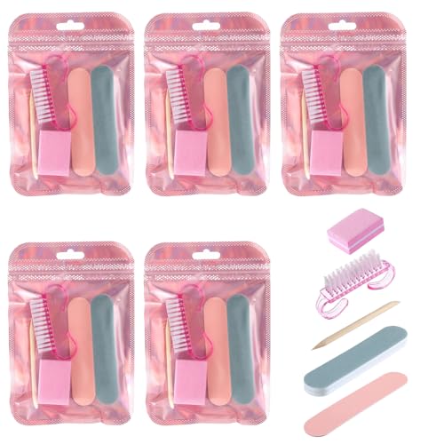 6 Set Disposable Manicure Kit Press On Nail Tool Kit Bulk Handle Grip Brush