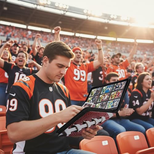 Football Card Binder 360 Pockets Waterproof Trading Cards Storage - color: Football, size: 360