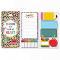 BEAWART Teacher Sticky Notes Set, Leopard Classroom Appreciation Gift - color: Leopard Teacher Sticky Notes