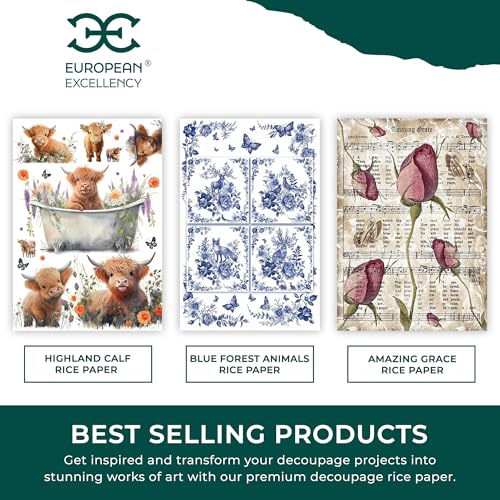 Printable Rice Paper Sheets I Decoupage Paper for Inkjet and Laser Printer I Craft Supplies I 8.5x11, 30-35GSM (10)