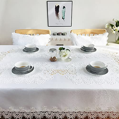 Lace Placemats Set of 2 Washable Off White 12x18inch - color: Peony, size: 2pcs