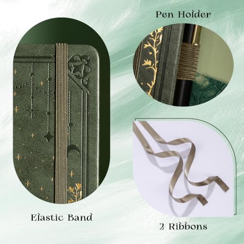 MGGAO Dotted Journal for Women Men, A5 Hardcover Dot Notebook - color: Deep Green, size: Dotted