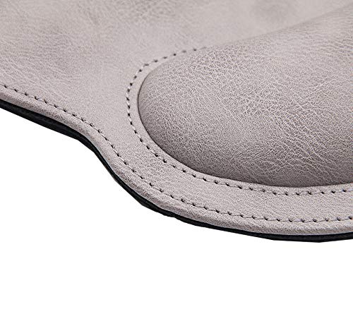 RICHEN Ergonomic PU Leather Keyboard Wrist Rest and Mouse Pad with Wrist Support, Memory Foam Set for Computer/Laptop,Gaming and Office, Comfortable for Easy Typing & Pain Relief (Gray White) - color: Gray White