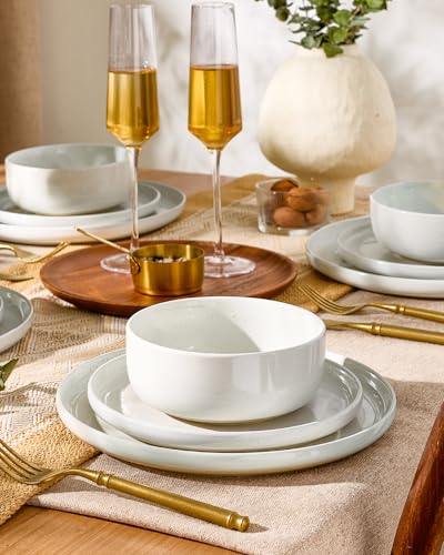 Famiware Milkyway 12-Piece Stoneware Dinnerware Set, White - color: White, size: Service for 4 (Standard Dinner Set)