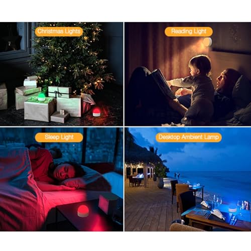 Kintion Portable Night Light, Rechargeable Dimmable 8 Color Lighting (1pcs) - color: White 1pcs