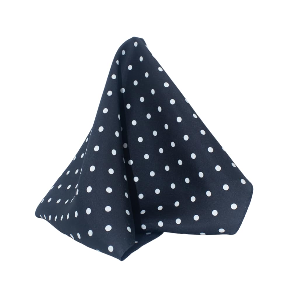 Royal Silk Polka Dot Pocket Square - 17" Handkerchief - 12mm Silk Twill - 100% Silk - color: Black