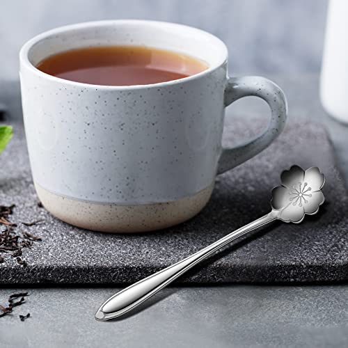 Eboot 40 Pcs SilverTea Spoons Set Stainless Steel Flower Coffee Spoons - color: Silver