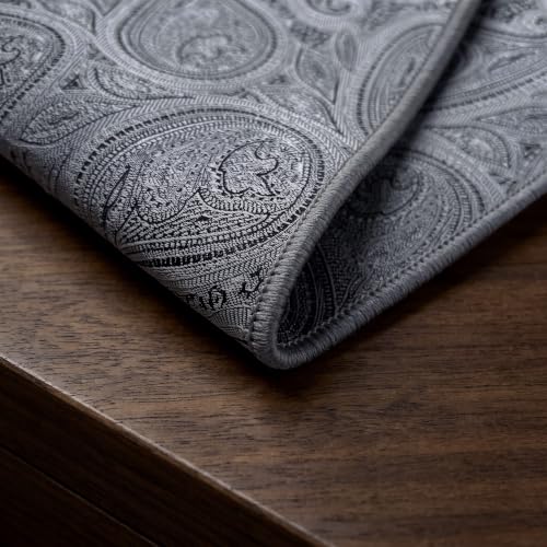 S&W SHLAX&WING Mens Pocket Square Paisley Multicolor Large for Business Wedding - color: Hh30