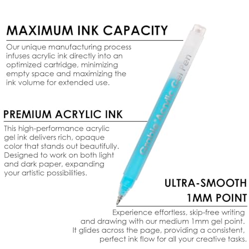 Grabie Acrylic Gel Pens Coloring Kit with Book, Pack of 60 Multicolors - color: Multicolor
