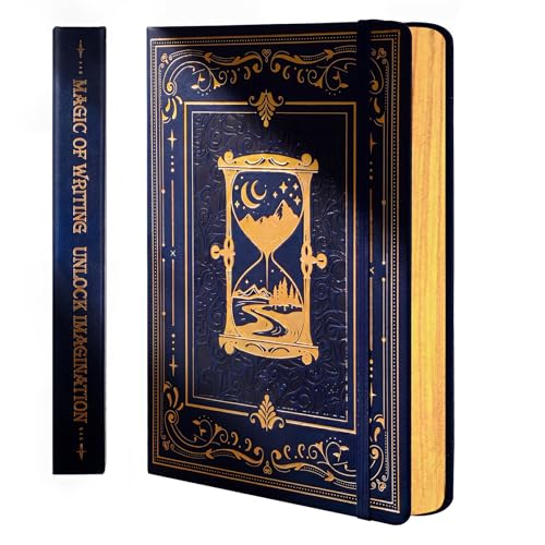 Thboxes 80 Sheets Lined Journal Notebook, Hardcover Notepad, Black Gold - color: Black Gold