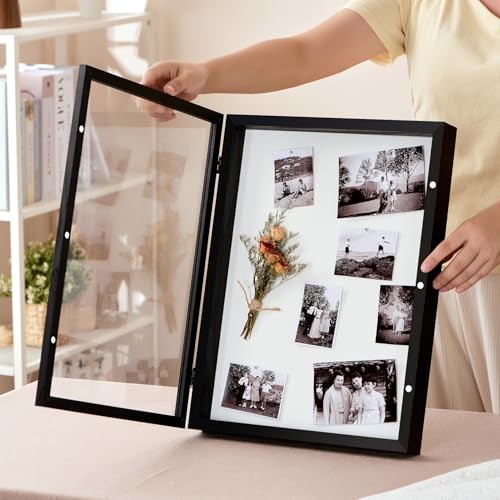 12x16 Black Deep Shadow Box Picture Frame with Polished Plexiglass - color: Black, size: 12x16