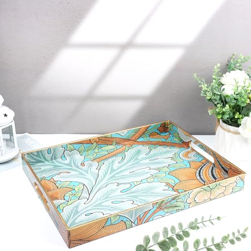 Spsyrine Plastic Serving Tray with Handles for Coffee Table, Sunflower - color: Multi E