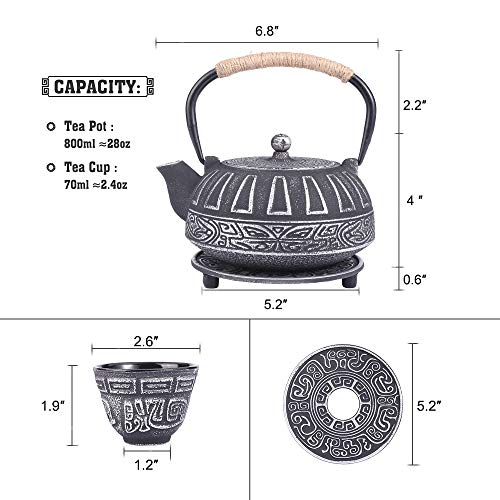 Japanese Style Cast Iron Teapot Set Tetsubin Kettle with Infuser - color: Eight