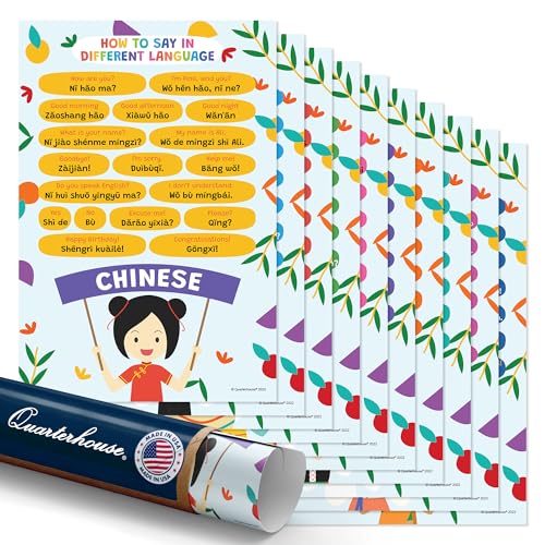 Quarterhouse 10 Poster How to Say in Other Languages Part 1 Classroom Set - color: How to Say in Different Languages Part 1