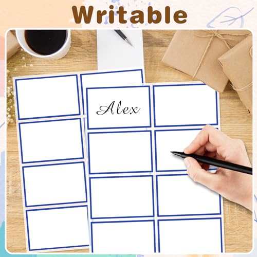 Starboling Name Tag Stickers, 200 Pcs 3"x2" Deep Blue Plain Stickers, Colorful Border, for Office, Meeting, School and Home - color: Deep Blue Rectangle