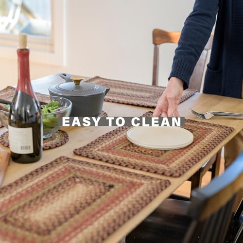 Homespice Gingerbread Jute Braided Placemats, Rect 13x19 Set of 4 - color: Gingerbread