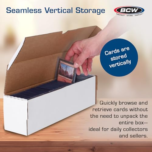 BCW 14-Inch Toploader Storage Box - 10 Pack | Holds 210 Toploaders | Durable Cardboard Organizer for Sports & Trading Cards - size: 10 Pack