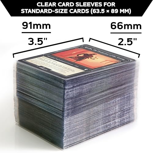 Quiver Time 200 Apollo Standard Clear Card Sleeves fits Magic: the Gathering Cards and Other TCG Cards - Ultra Transparent Trading Card Sleeve, Card Protector Sleeves (66 x 91 mm) - color: Clear Transparent Card Sleeves, size: 66x91mm (Standard Size)