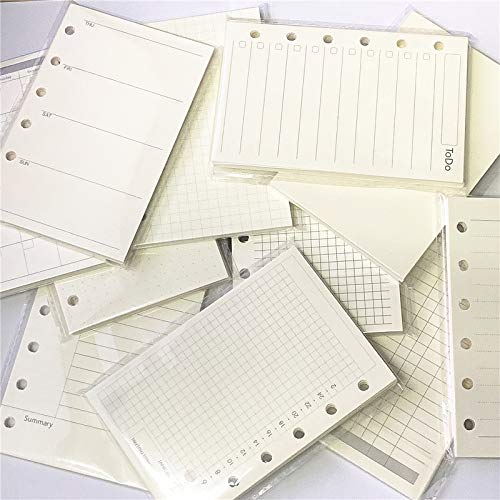 A7 Planner Inserts for 11 Packs, A7 Agenda Refill, 100 gsm Thicker Paper/4.84 x 3.23'', 45 Sheets(90 Pages) per Pack, 11 Designs Included, for 6 Holes Pocket Binder, Harphia - color: Full Set, size: A7