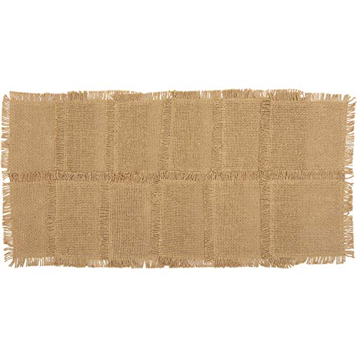 VHC Brands Burlap Solid Color Cotton Farmhouse Tabletop Kitchen Square Coaster Set of 12, Natural Tan