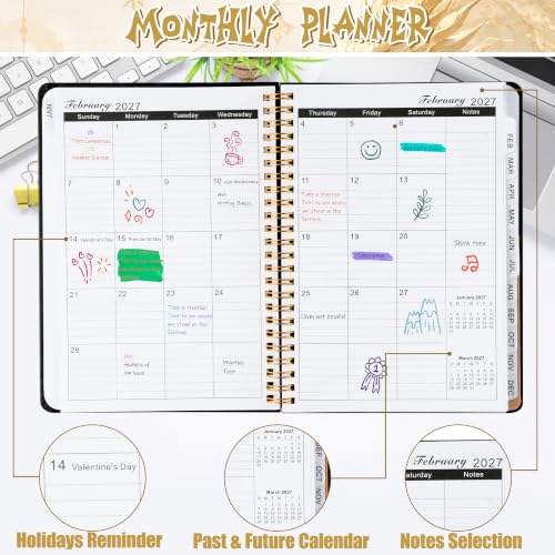 Xqumoi 2027 A5 Planner Dragon Eye Golden Weekly and Monthly Planner Gift - color: Dragon Eye 2027, size: A5